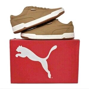 PUMA Men's Skate Court Buck Sneaker Low Top Softfoam Brown Lace Up Size 10.5 NIB